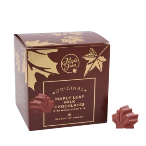 MapleFarm - Milchschokoladen in Ahornblattform mit Ahornsirup - Maple leaf milk chocolates - 108g von MapleFarm