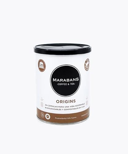 Marabans Origins Kaffeekapseln. Packung mit 20 Kapseln zu je 5,8 Gramm. Geeignet für Kaffeemaschinen. von Marabans Coffee & Tea