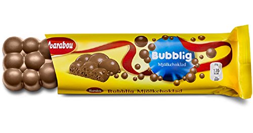 3 Riegel à 60 g Marabou Bubblig – Original – schwedische – belüftete Milchschokolade von Marabou