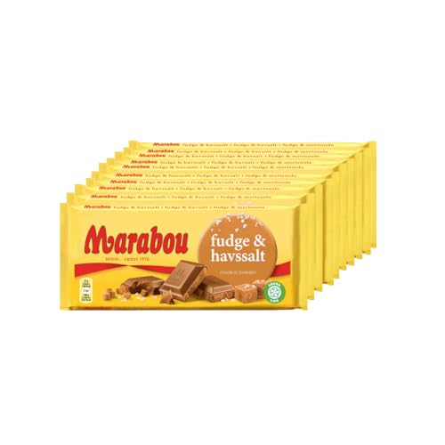 10x Marabou fudge & havsalt - Marabou mit Karamelfudge und Meersalz, 185g von Marabou