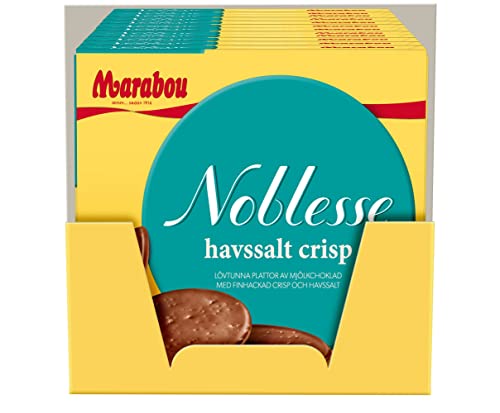 Marabou Noblesse Sea Salt – zarte Marabou Schokolade trifft auf Knuspermais – Perfekt auch zum Dekorieren von Kuchen und Torten, 12 x 150 g von Marabou