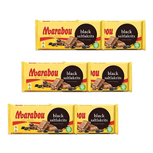 Marabou Salzlakritz Schokolade, 220 g, 6er Pack von Marabou