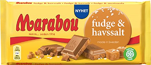 Marabou fudge & havsalt - Marabou mit Karamelfudge und Meersalz, 185g von Marabou