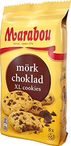 Marabou mörk choklad XL Cookies 10 x 184 g – kräftige Zartbitter Schokolade im knackigen Keks – einzigartig leckere schwedische Süßigkeit aus natürlichen Zutaten – Zartbitter von HJZWTS