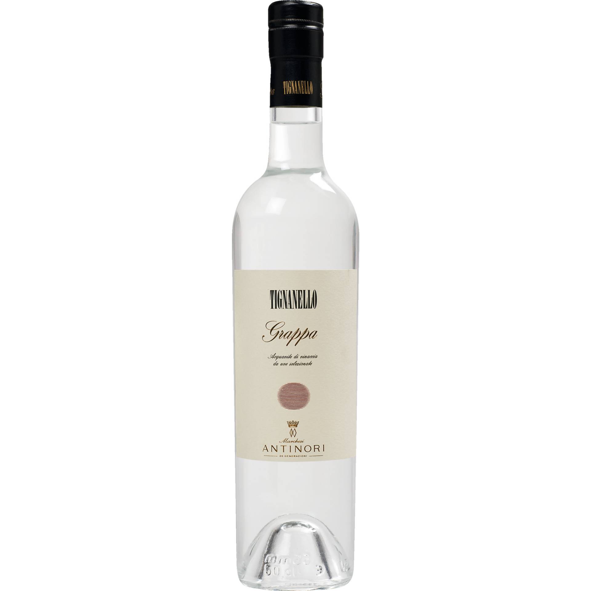 Grappa Tignanello, 0,5 L 42 % vol., Spirituosen von Marchesi Antinori S.p.A.- via Cassia per Siena, 133 Loc. Bargino -50026 San Casciano val di Pesa, Firenze - Italien