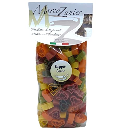 Bunte Pasta "Herz in Herz/Doppio Cuore", 500 g, Farbige Nudeln, Marco Zanier von Zanier