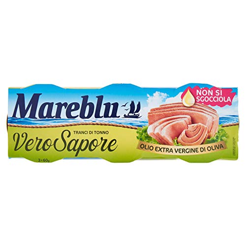 Mareblu Tranci di Tonno Vero Sapore Thunfisch in nativem Olivenöl extra Thunfisch konserven ( 3 x 60g ) von Mareblu