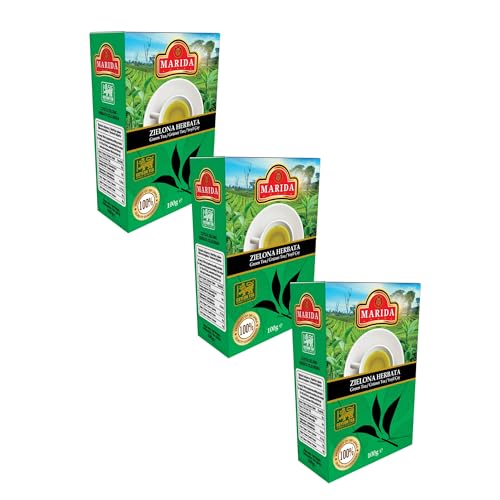 Marida Grüner Blatttee - Reiner, Natürlich Aromatischer Tee - Ausgewählte Blätter - Ideal für Jeden Tag - 100g - 3er-Pack von Marida