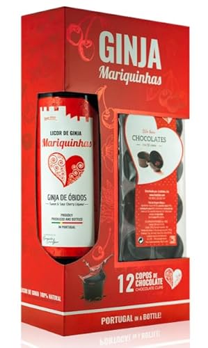 Mariquinhas - Ginja d'Obidos (Kirschlikör) aus Portugal in verschiedenen Varianten (0,5L Flasche + Schokobecher) von Mariquinhas