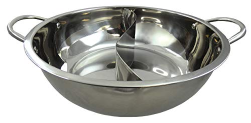 yoaxia ® - [ Ø 32cm Edelstahl HOT POT ] Topf mit 2 Kammern / Feuertopf / Shabu Shabu von Marke: yoaxia