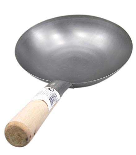 yoaxia ® - [ Wok Ø 33 cm runder Boden ] Asiatische Eisenpfanne / Küchen Wok / Pfanne von Marke: yoaxia