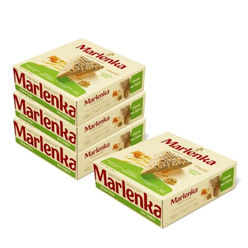 MARLENKA® 3+1 GLUTENFREIER Honigkuchen mit Walnüssen 4 x 800 g | Tschechischer Kuchen für Desserts und Geschenksets | Leckere Honigkuchen Geschenkbox | Honey Cake für besondere Anlässe von Marlenka