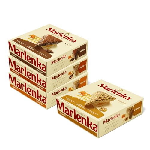 MARLENKA® 3+1 Honigkuchen - Mix 4 x 800 g | Tschechischer Kuchen für Desserts und Geschenksets | Leckere Honigkuchen Geschenkbox | Honey Cake für besondere Anlässe von Marlenka