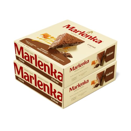 MARLENKA® Duopack Honigkuchen 2 x 800 g | Tschechischer Kuchen für Desserts und Geschenksets | Leckere Honigkuchen Geschenkbox | Honey Cake für besondere Anlässe (400 g (2er Pack), Kakao) von Marlenka