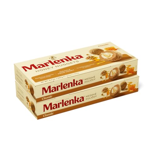 MARLENKA® Honigkugeln DuoPack | Honey Nuggets | Gebäckkugeln mit Honig | 2 x 10 Bälle | 2 x 235g | Süßigkeiten Großpackungen | Lange Haltbarkeit - Ablaufdatum mehrere Wochen von Marlenka