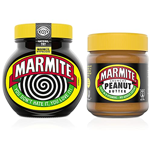 Marmite Hefeextraktglas Reich an Vitamin B, 250g mit Marmit knuspriger Erdnussbutter reich an Vitamin B, 225g von Marmite