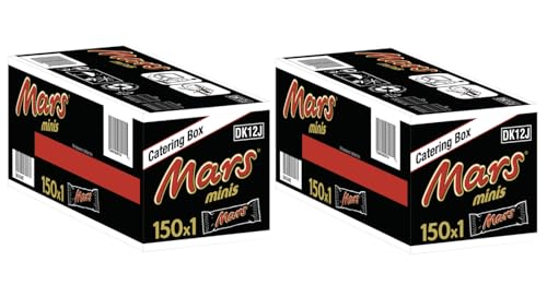 MARS Minis 2x 150x18g Catering Milchschokolade gefüllt mit feiner Candy-Creme und Karamell Schokoriegel Großpackung von Mars