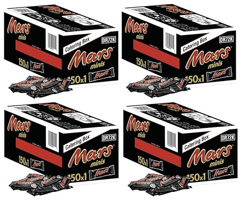 MARS Minis 4x 150x18g Catering Milchschokolade gefüllt mit feiner Candy-Creme und Karamell Schokoriegel Großpackung von Mars