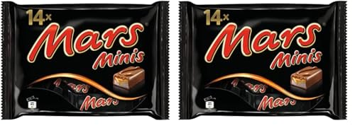 Mars Minis Schokoriegel, Schokolade mit Karamell, eine Packung (1 x 275 g) (Packung mit 2) von Mars