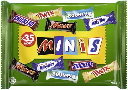 Mars Mixed Minis 710g, Bounty, Snickers, Twix, Mars Mini Schokoriegel Mix, Party-Mix, Geschenk, 710g von Mars