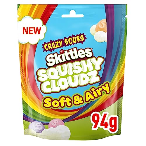 Skittles Squishy Cloudz Crazy Sour Süßigkeitenbeutel, 94 g von Mars