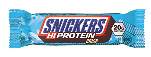 Snickers Crisp Protein Bars (12 x 55g), High Protein Energy Snack with Peanuts, Caramel, Chocolate and Crispies, 20g Protein von Mars