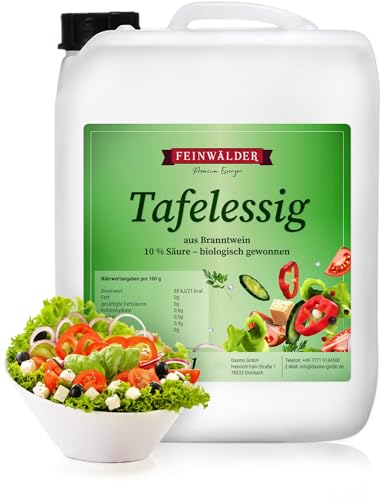 Feinwälder® Premium Tafelessig mit 10% Säure Biologisch gewonnener Essig Branntweinessig 1 x 10l Kanister von Martenbrown