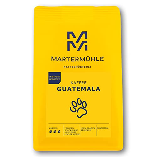 Martermühle Guatemala Kaffeepulver 250g I Arabica I Aromen: Haselnuss, Leichte Würze, Trauben-Schokolade I Gemahlene Kaffee-Bohnen schonend geröstet, säurearm von Martermühle