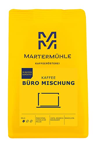 Martermühle Kaffee Büro Mischung 1kg ganze Bohnen mild I Arabica I Aroma: Nuss I Ganze Kaffee-Bohnen schonend geröstet, säurearm von Martermühle