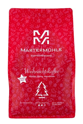 Martermühle Weihnachtskaffee 500g mittelkräftig I Arabica I Aromen: Mandel, Honig I Ganze Bohne, schonend geröstet, säurearm (Ganze Bohne) von Martermühle