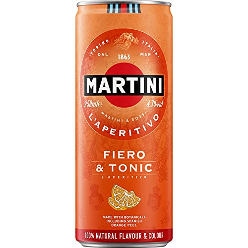 12 Dosen Martini Fiero Tonic LÁperitivo a 250ml 4.7% Vol. inc. EINWEG Pfand von Martini