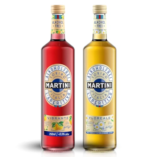 MARTINI Vibrante und Floreale alkoholfreier Aperitif 2er-Pack, 2 x 75cl / 750ml, zwei Produkte angereichert mit hochwertigen Botanicals von Martini