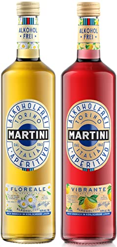 MARTINI Vibrante und Floreale alkoholfreier Aperitif 2er-Pack, zwei Produkte angereichert mit hochwertigen Botanicals, 2 x 75cl / 750ml von Martini