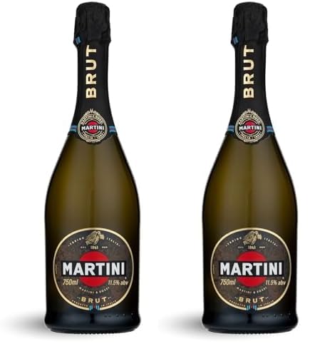 MARTINI Brut Sekt, 11,5% vol., 75cl / 750ml, trockener und spritziger italienischer Sekt (Packung mit 2) von Martini