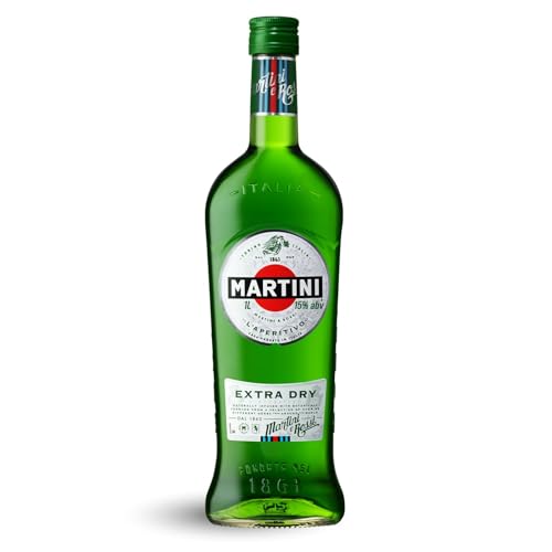 MARTINI Extra Dry Wermut Aperitif, heller italienischer weißer Wermut, angereichert mit handerlesenen Botanicals, 15% vol., 100cl / 1L von Martini