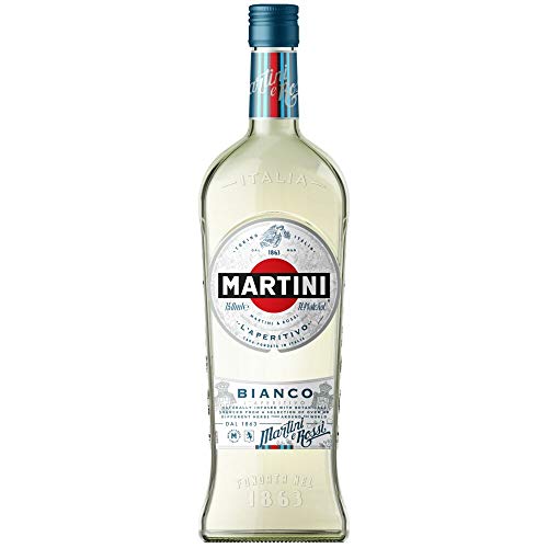 MARTINI Bianco weißer weinhaltiger Aperitif, angereichert mit aromatischen Kräutern und Blumen, 14,4% vol., 75cl / 750ml von Martini