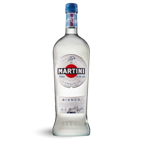 MARTINI Bianco weißer weinhaltiger Aperitif, 14,4% vol., 75cl / 750ml, angereichert mit aromatischen Kräutern und Blumen von Martini