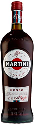 MARTINI Rosso roter weinhaltiger Aperitif, angereichert mit regionalen Kräutern, 15% vol., 100cl / 1L von Martini