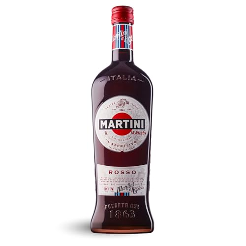 MARTINI Rosso roter weinhaltiger Aperitif, angereichert mit regionalen Kräutern, 15% vol., 100cl / 1L von Martini