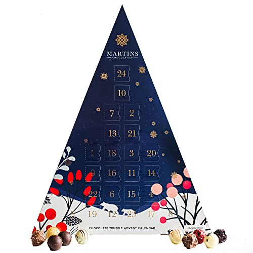 Martin’s Chocolatier Schokoladen-Adventskalender | Belgische Schokoladentrüffel | Handgemachtes Schokoladengeschenk | Weihnachtspralinen (Beere) von Martins Chocolatier