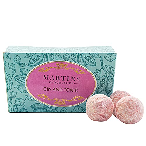 Martin's Chocolatier Schokoladen-Ballon, 200 g, Trüffel, handgefertigte Schokoladen-Geschenkbox (Gin & Tonic) von Martins Chocolatier