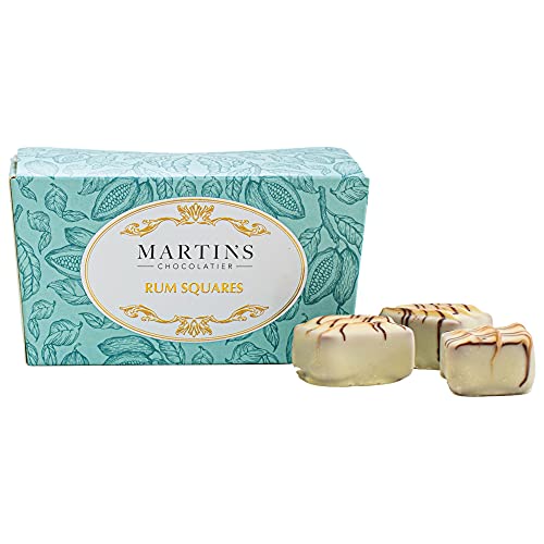 Martin's Chocolatier Schokoladen-Ballon, 200 g, Trüffel, handgefertigte Schokoladen-Geschenkbox (Rum-Quadrate) von Martins Chocolatier