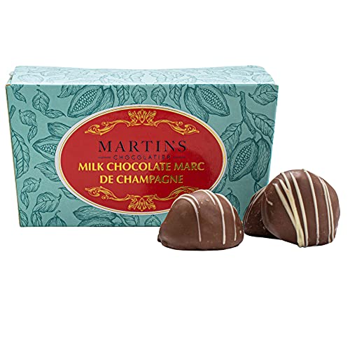 Martin's Chocolatier Schokoladenballondose 200 g | Milchtrüffel Marc de Champagne | handgefertigte Schokolade Geschenkbox von Martins Chocolatier