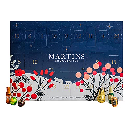 Martin's Chocolatier Schokoladenlikör Adventskalender | Schokoladen-Adventskalender Geschenk | Französische vegane Pralinen von Martins Chocolatier