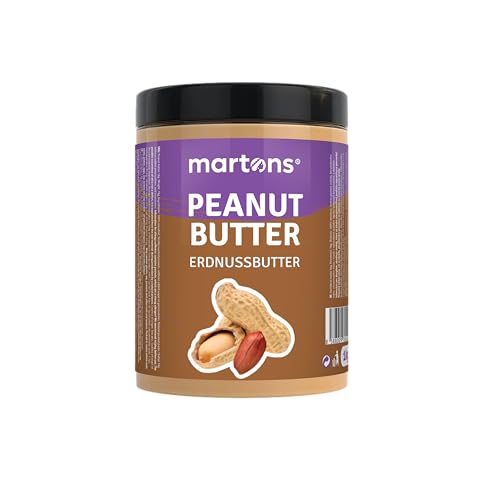 Martons Protein Peanut Butter, 1kg, Creamy, Vegan, Natürliche Erdnussbutter ohne Palmfett, Salz - Low Sugar Erdnussmus mit 24% Protein von Martons