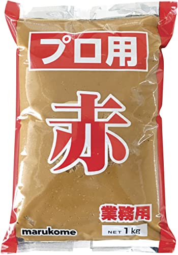 MARUKOME Puro Yo Aka dunkle Miso-Suppenpaste aus Japan - Ideal zum Herstellen von Misosuppe und Würzen von dunklen Saucen und Dressings - 1 x 1 kg von Marukome