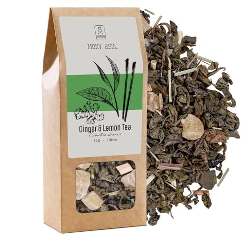 Mary Rose Ginger & Lemon 50g - Grüner Tee mit Früchten, Kandierter Ingwer von Mary Rose