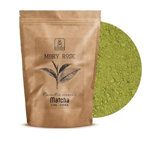 Mary Rose Grüntee Matcha | Grüntee Pulver | Grüntee Matcha-Tee aus China | Tee ohne Zusatzstoffe | Teequelle | natürliche Stimulation | 1000g | 1kg von Mary Rose