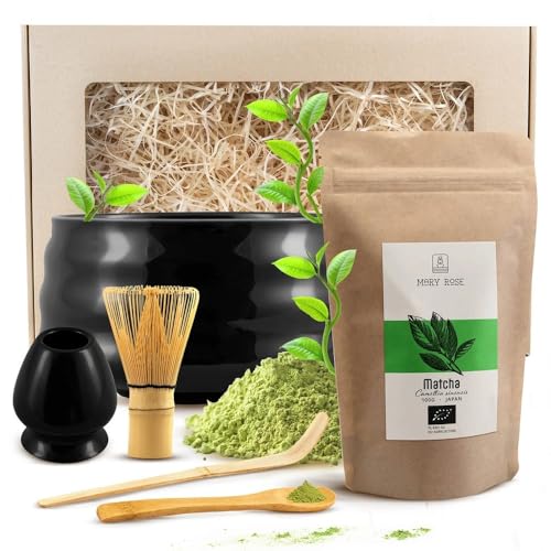 Mary Rose Matcha Tee Zubehörset - Matcha BIO 100g, Chawan, Chasen, Chashaku von Mary Rose