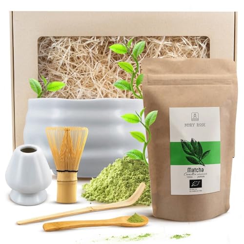 Mary Rose Matcha Tee Zubehörset - Matcha BIO 100g, Chawan, Chasen, Chashaku von Mary Rose